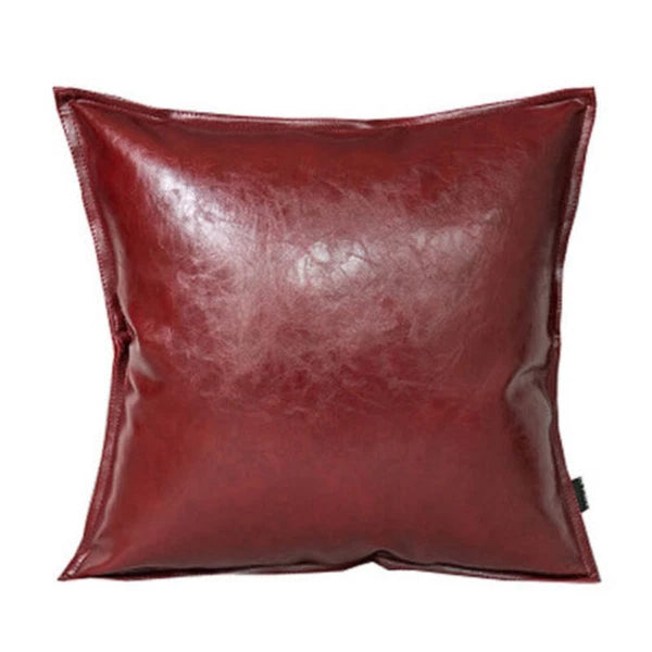 Faux Leather Throw Pillow Case Square Luxury Cushion Covers Bar Sofa Home Decor