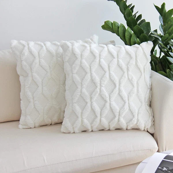 Pack of 2 Plush Throw Pillow Covers Velvet Couch Square Cushion Cover 16"18"20"
