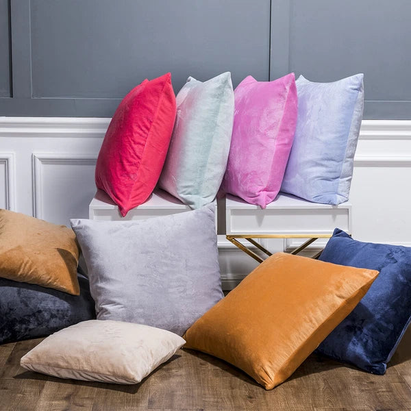 Pack of 2 Velvet Euro Square Throw Pillow Covers Sofa Home Decor Cushion Cover