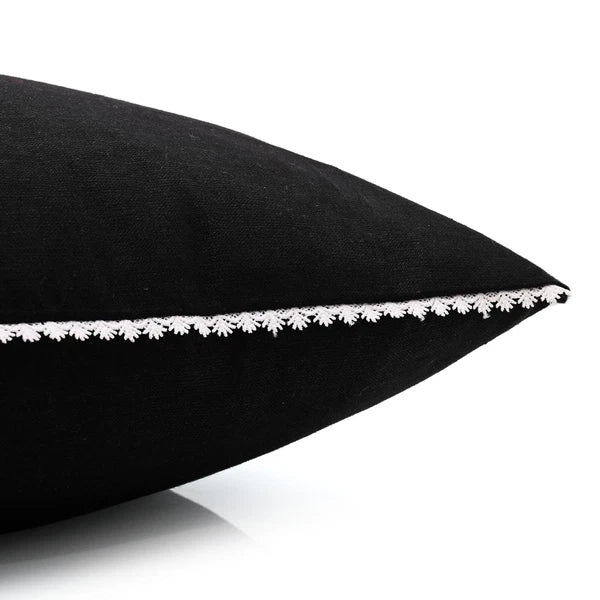 Cushion Cover Home Sofa Decor Cotton Throw Pillow Case Covers Solid with Lace S5