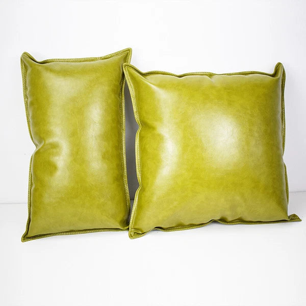 Faux Leather Throw Pillow Case Square Luxury Cushion Covers Bar Sofa Home Decor