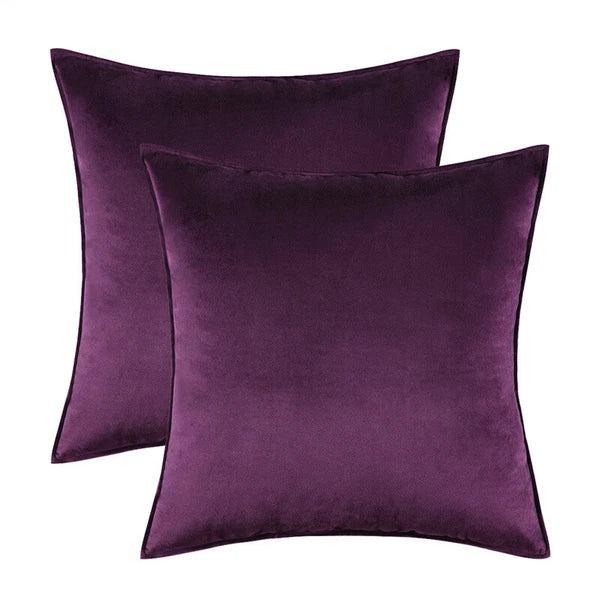 New 18" 20" 24" Velvet Piped Solid Cushion Cover Pillow Case Home Sofa Bed Decor