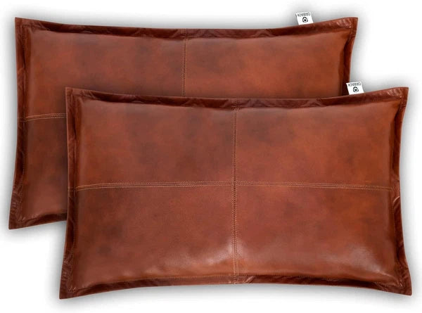 High-quality lambskin rectangular Tan Antique Box Pillow Cover For Sofa Cushion