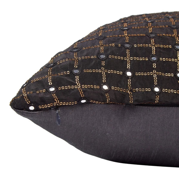 black pillow cover living room embroidered pillow cover designer couch pillow 2p