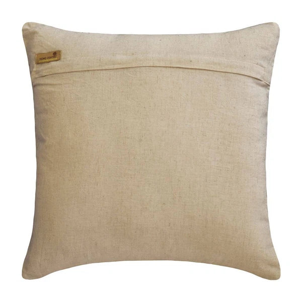 Couch Pillow Case Beige 16"x16", Bed Decor Silk Beaded Embroidery - Cabana Home
