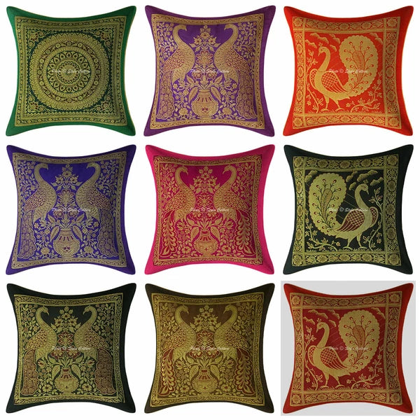 Brocade Elephant Cushion Cover Decorative Indian Bedding Sofa Pillow Case Cover