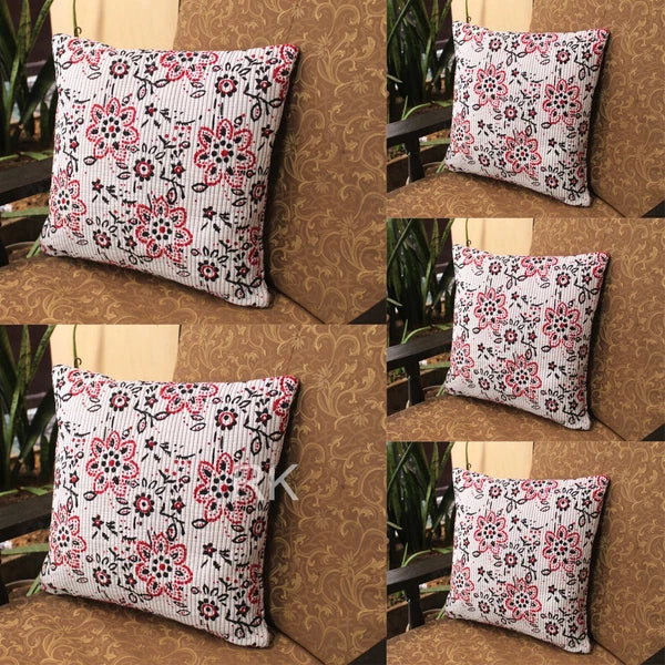 Pair Set Quilted Pillow Cover Case Couch Floral Cushion Cover Home Decorative