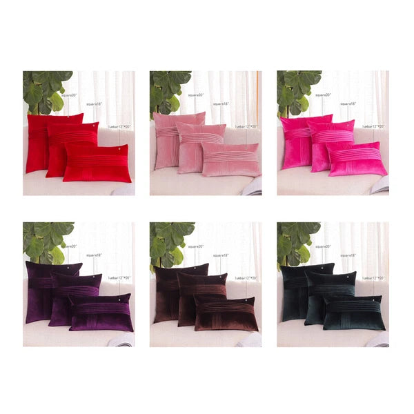 18x18" Velvet Throw Pillow Cover Sofa Car Throw Cushion Covers Home Decor 2 pk