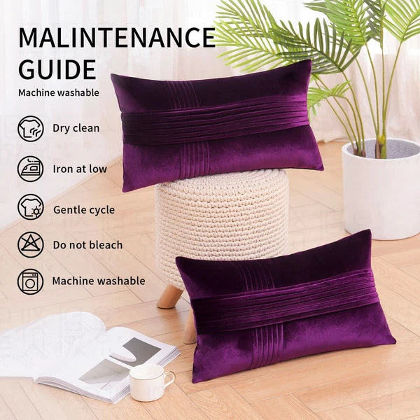 18x18" Velvet Throw Pillow Cover Sofa Car Throw Cushion Covers Home Decor 2 pk