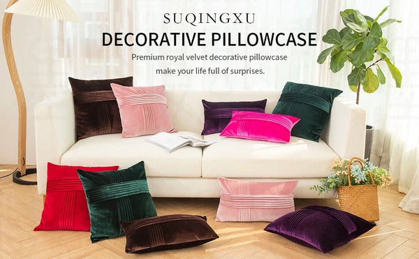 18x18" Velvet Throw Pillow Cover Sofa Car Throw Cushion Covers Home Decor 2 pk