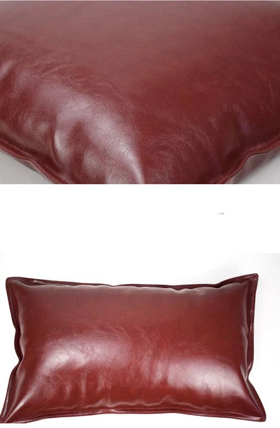 Faux Leather Throw Pillow Case Square Luxury Cushion Covers Bar Sofa Home Decor