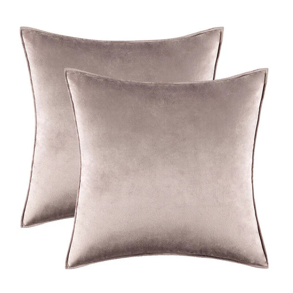 New 18" 20" 24" Velvet Piped Solid Cushion Cover Pillow Case Home Sofa Bed Decor