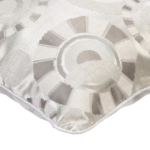 Couch Cushion Cover Ivory 16"x16", Bed Decor Silk Circles & Dots - Ivory Circles
