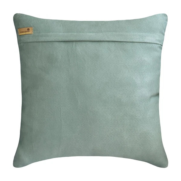 Couch Pillow Cover Blue 16"x16", Bed Decor Silk Beaded Embroidery Foil - Erdene