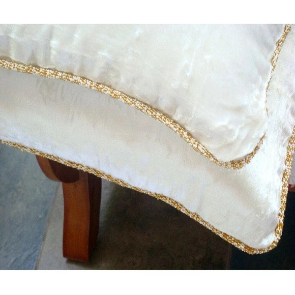 Sofa Pillow Case White 16"x16", Bed Decor Velvet Fabric - White Shimmer