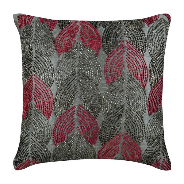 Decorative Couch Cushion Case Grey 16"x16", Bed Decor Silk Abstract - Charisma