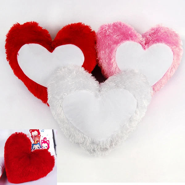 White Sublimation Fluffy Plush Throw Pillow Case Shaggy Soft Sofa Cushion Cover