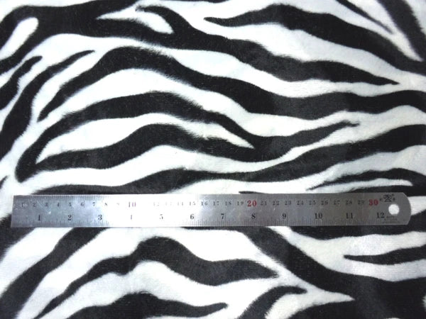 Ff04a Faux Fur Black White Zebra Skin Print Cushion Cover/Pillow Case*Custom Siz