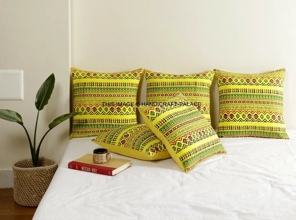 Indian Handmade Kantha Cotton Cushion Cover Bed Pillow Cases Sofa Throw-16"