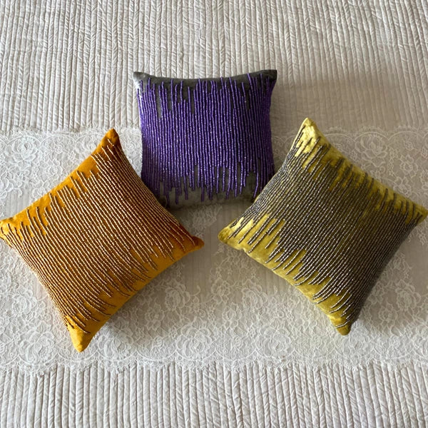Decorative Sofa Cushion Case Green 16"x16", Bed Decor Velvet - Chartreuse Spill
