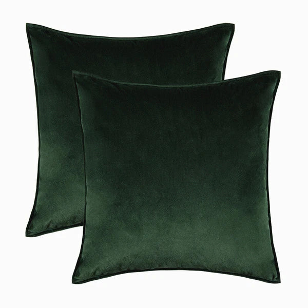 New 18" 20" 24" Velvet Piped Solid Cushion Cover Pillow Case Home Sofa Bed Decor