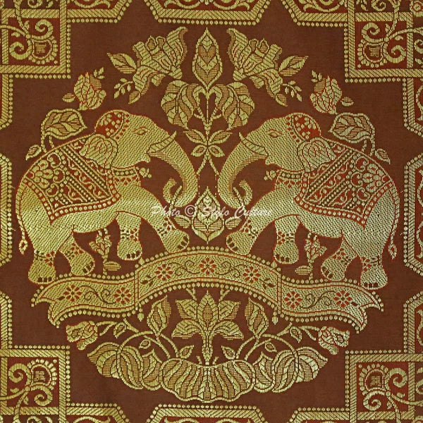 Indian Sofa Cushion Cover Handmade Brocade Silk Pillow Case Cover Throw 12 X 12"