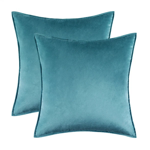 New 18" 20" 24" Velvet Piped Solid Cushion Cover Pillow Case Home Sofa Bed Decor