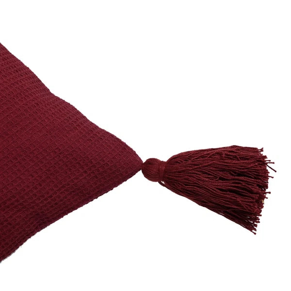 Solid Cushion Cover Cotton Pillowcase Home Sofa Bed Decor Pillows with Tassels