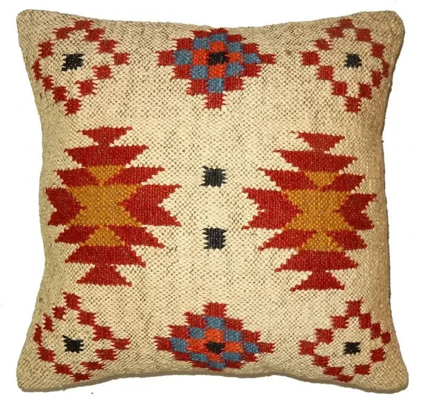 Indian Jute Wool Kilim Cushion Cover Vintage Look Your Home Pillow cover throw