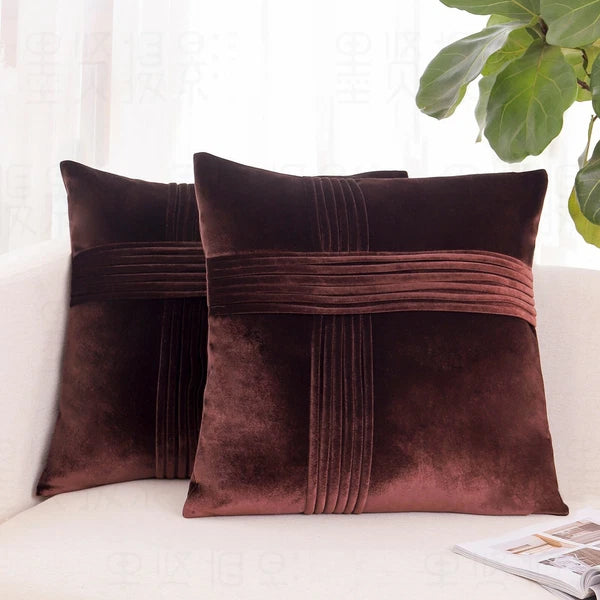 18x18" Velvet Throw Pillow Cover Sofa Car Throw Cushion Covers Home Decor 2 pk
