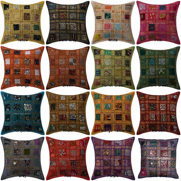 Indian Decorative Patchwork Pillowcase Boho Vintage Boho Home Car Cushion Cover
