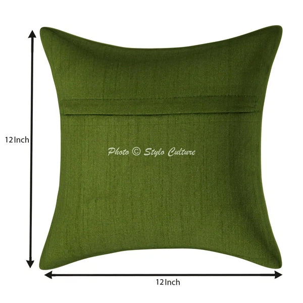 Indian Sofa Cushion Cover Handmade Brocade Silk Pillow Case Cover Throw 12 X 12"
