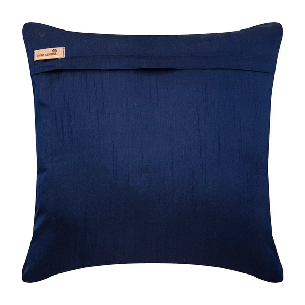 Sofa Pillow Cover Blue 16"x16", Bed Decor Silk Solid Color - All Thats Navy