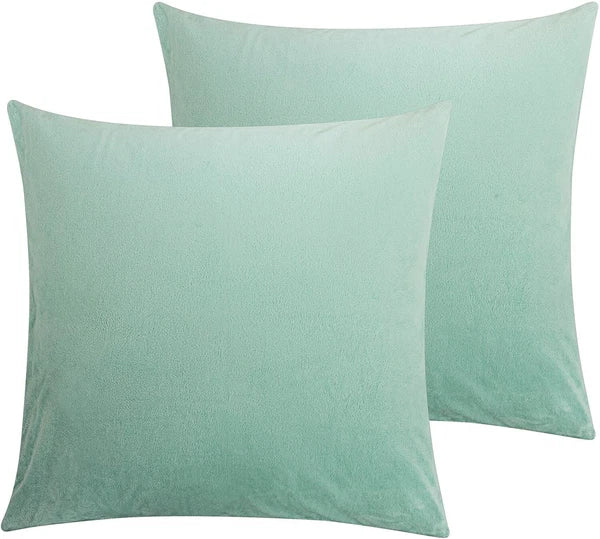 Ultra Soft 100% Velvet Throw Pillow Covers 2 Pack Home Sofa Decor Cushion Covers