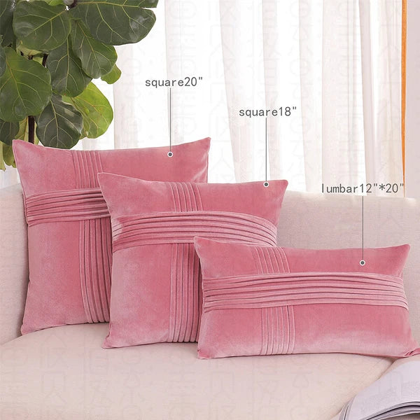 18x18" Velvet Throw Pillow Cover Sofa Car Throw Cushion Covers Home Decor 2 pk
