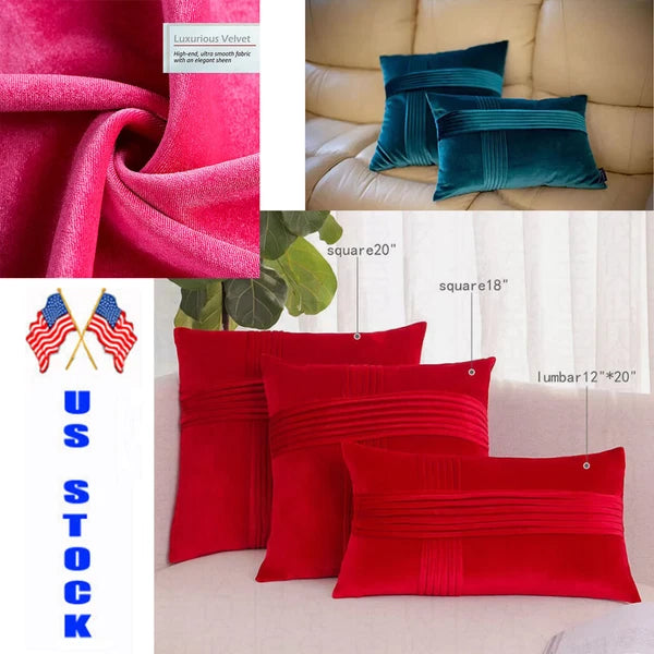 2 PACK Velvet Premium Cushion Cover Pillow Covers Set Sofa Decor Cushion Cover