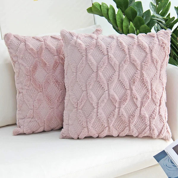 Pack of 2 Plush Throw Pillow Covers Velvet Couch Square Cushion Cover 16"18"20"