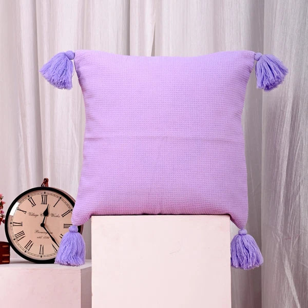 Solid Cushion Cover Cotton Pillowcase Home Sofa Bed Decor Pillows with Tassels