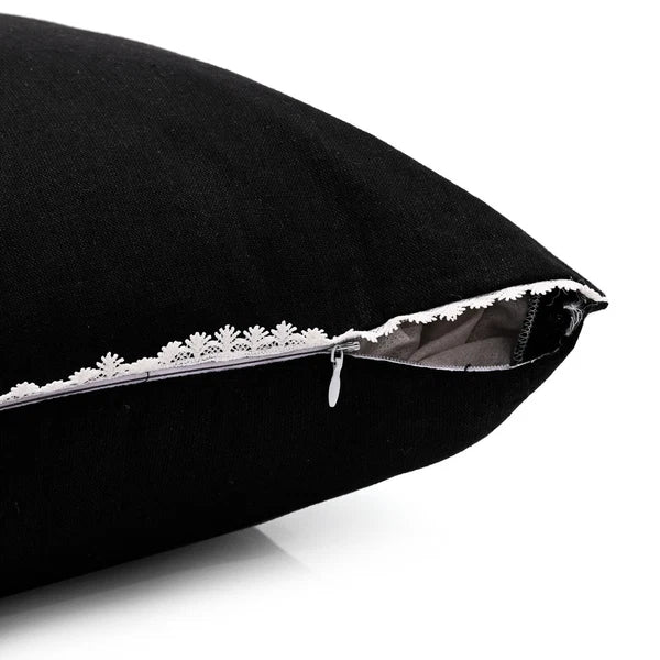 Cushion Cover Home Sofa Decor Cotton Throw Pillow Case Covers Solid with Lace S5