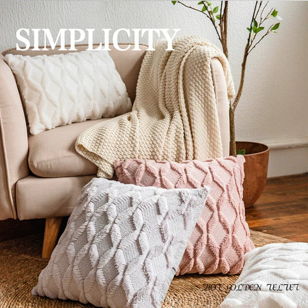 Pack of 2 Plush Throw Pillow Covers Velvet Couch Square Cushion Cover 16"18"20"