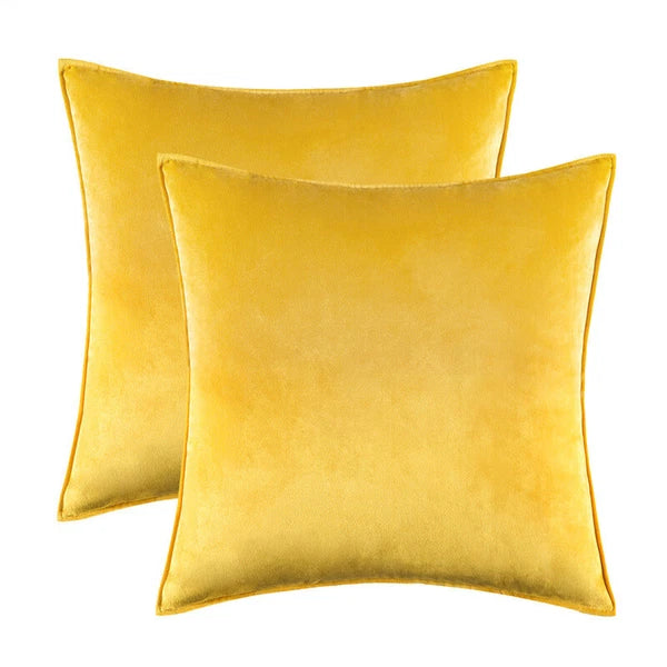 New 18" 20" 24" Velvet Piped Solid Cushion Cover Pillow Case Home Sofa Bed Decor