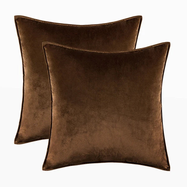 New 18" 20" 24" Velvet Piped Solid Cushion Cover Pillow Case Home Sofa Bed Decor