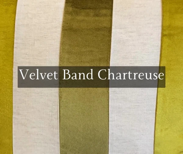 Couch Pillow Cover Green 16"x16", Bed Decor Velvet - Velvet Band Chartreuse