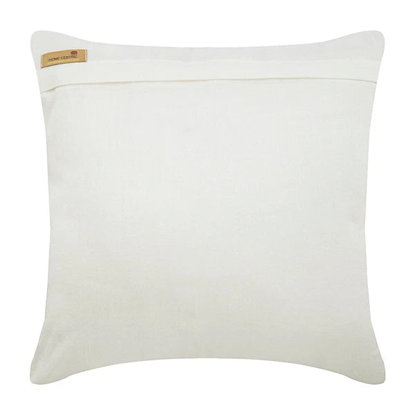 Decorative Sofa Pillow Cover White 16"x16", Bed Decor Cotton Abstract - Bijoux