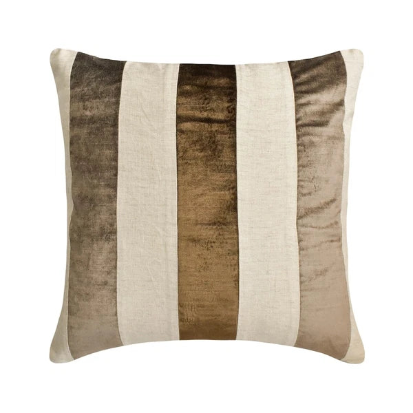 Square Couch Pillow Cover Brown 16"x16", Bed Decor velvet - Velvet Band Choco