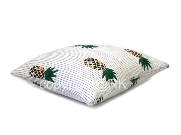 Quilted Pillow 2PC Set Pineapple Printed Pillow Cover Case Couch Cushion Cover