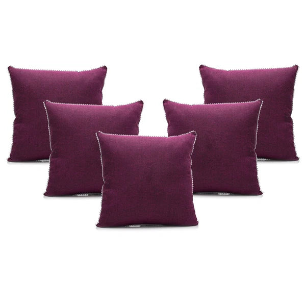 Cushion Cover Home Sofa Decor Cotton Throw Pillow Case Covers Solid with Lace S5
