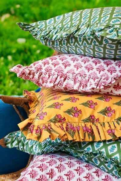 Bohemian Pillow Cover with Frill Any Size Cotton Cushion Cover Home Decor Pillow