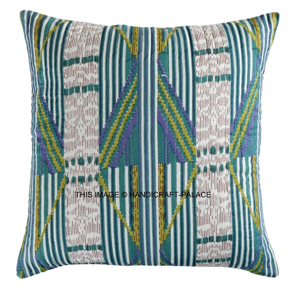 Indian Handmade Kantha Cotton Cushion Cover Bed Pillow Cases Sofa Throw-16"