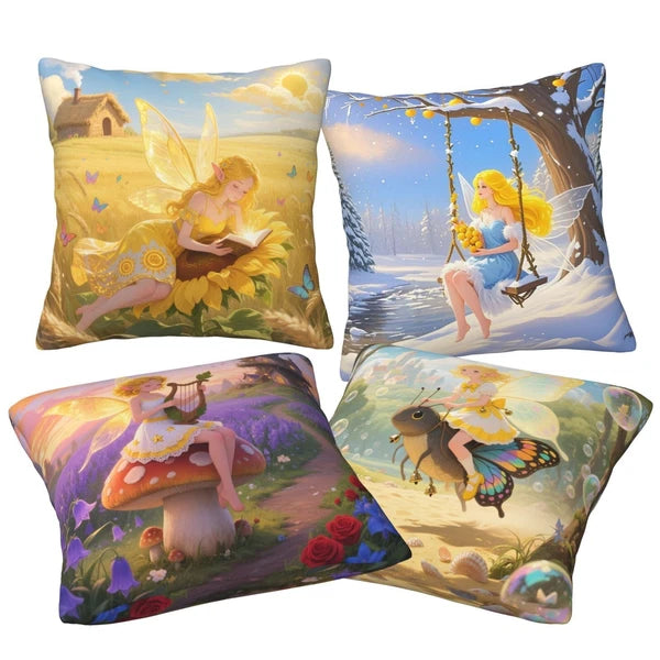Set of 4 Sofa Throw Pillow Cover Couch Bed Cushion Cover Gift Dreamlike Decor